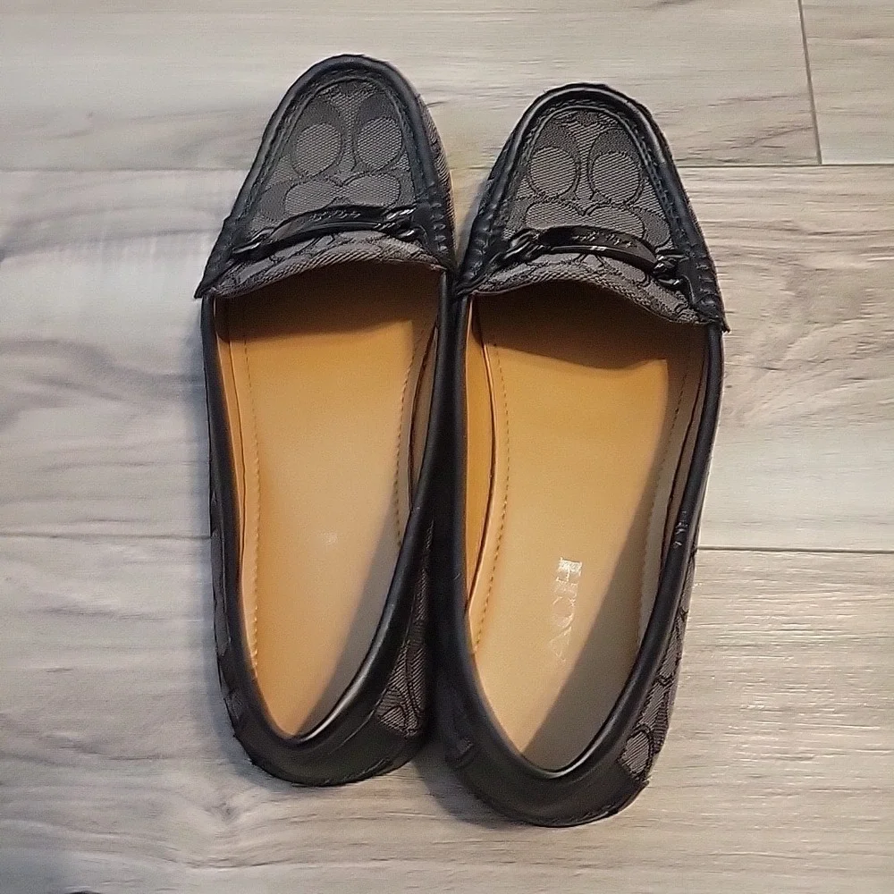 Coach Fortunata Black Signature C Shoes Loafer Women's Size 8.5B - Picture 5 of 9